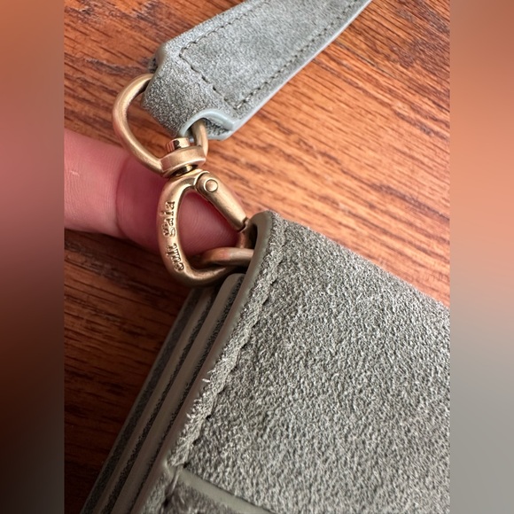 CULT GAIA Gemma Embellished Suede Clutch Slate Blue - Picture 7 of 12